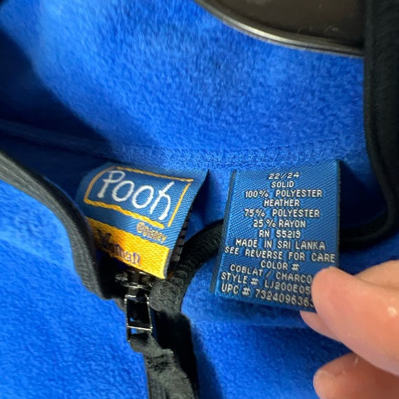 Vintage Disney Pooh Eeyore Purple Fleece Quarter Zip Size 22/24 - Picture 5 of 7